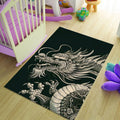 Japanese Dragon Print Rug Man Cave Living Room Decor Machine
