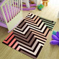 Modern Geometric Chevron Rug Earthy Sage Green Terracotta Living