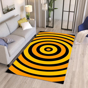 Retro Orange Bullseye Rug Modern Living Room Decor Non-Slip