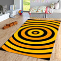 Retro Orange Bullseye Rug Modern Living Room Decor Non-Slip