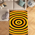 Retro Orange Bullseye Rug Modern Living Room Decor Non-Slip