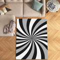 Hypnotic Spiral Op Art Rug Modern Living Room Decor Non-Slip