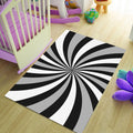Hypnotic Spiral Op Art Rug Modern Living Room Decor Non-Slip