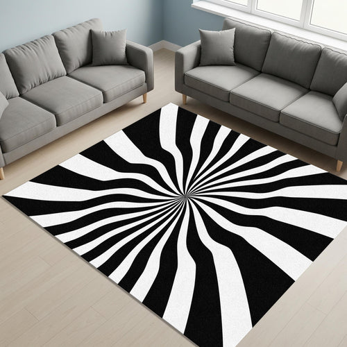 Hypnotic Optical Illusion Rug Modern Living Room Decor Non-Slip