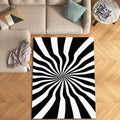 Hypnotic Optical Illusion Rug Modern Living Room Decor Non-Slip