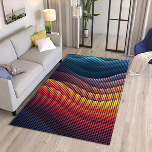 Colorful Pixel Art Mosaic Rug Gaming Room Office Decor Non-Slip