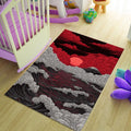 Red Sun Ukiyo-e Wave Rug Man Cave Living Room Decor Non-Slip