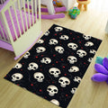 Cute Cartoon Skull Pattern Rug Teen Bedroom Gaming Room Decor