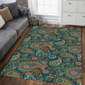 Vibrant Paisley Pattern Rug Boho Living Room Decor Non-Slip