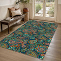 Vibrant Paisley Pattern Rug Boho Living Room Decor Non-Slip