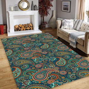 Vibrant Paisley Pattern Rug Boho Living Room Decor Non-Slip