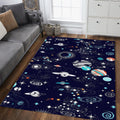 Celestial Galaxy Planets Rug Teen Bedroom Gaming Room Decor
