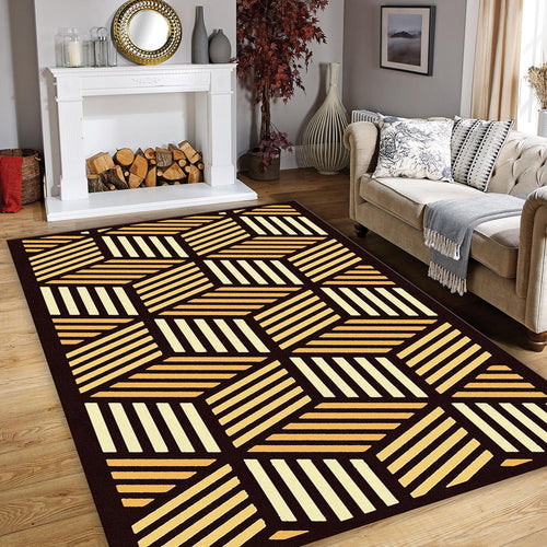 Isometric 3D Cube Pattern Rug Modern Living Room Decor Non-Slip