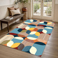Mid-Century Geometric Pattern Rug Living Room Bedroom Decor