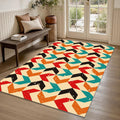 Retro Chevron Geometric Rug Boho Living Room Decor Non-Slip