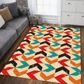 Retro Chevron Geometric Rug Boho Living Room Decor Non-Slip