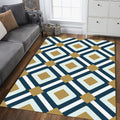 MCM Geometric Diamond Rug Living Room Office Decor Non-Slip