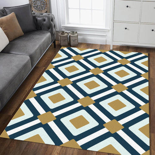 MCM Geometric Diamond Rug Living Room Office Decor Non-Slip