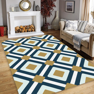 MCM Geometric Diamond Rug Living Room Office Decor Non-Slip