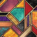 Art Deco Stained Glass Rug Living Room Office Decor Non-Slip