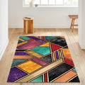 Art Deco Stained Glass Rug Living Room Office Decor Non-Slip