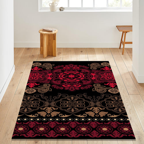 Ornate Mandala Medallion Rug Luxury Living Room Decor Non-Slip