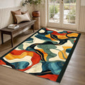 Fluid Abstract Organic Rug Modern Living Room Decor Non-Slip