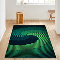 Concentric Circle Vortex Rug Gaming Room Office Decor Non-Slip