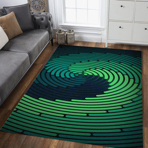 Concentric Circle Vortex Rug Gaming Room Office Decor Non-Slip