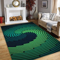Concentric Circle Vortex Rug Gaming Room Office Decor Non-Slip