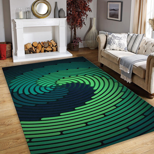 Concentric Circle Vortex Rug Gaming Room Office Decor Non-Slip