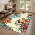 Tropical Gothic Skull Rug Bedroom Man Cave Decor Non-Slip