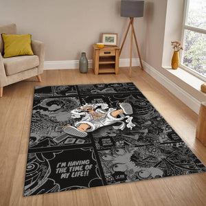 Luffy Gear 5 Rug, One Piece Manga Panel Art