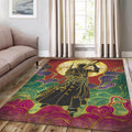 Roronoa Zoro Rug, One Piece Gold Silhouette Art