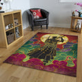 Roronoa Zoro Rug, One Piece Gold Silhouette Art