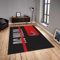 AC Milan Typography Mat, Football Stripe Art