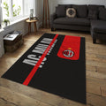 AC Milan Typography Mat, Football Stripe Art