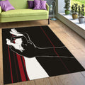 Abstract Lovers Rug, Black and Red Decor