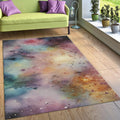 Watercolor Galaxy Rug, Abstract Space Art