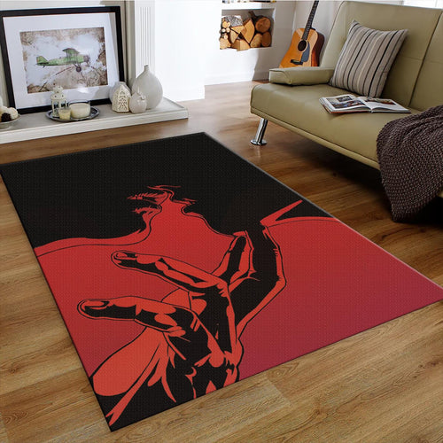 Abstract Passion Rug, Red and Black Art