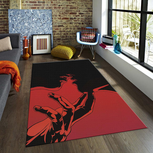 Abstract Passion Rug, Red and Black Art
