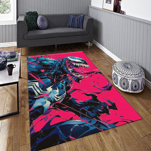 Venom Rug, Vibrant Marvel Fan Art Spider-Man Villain Decor Gift