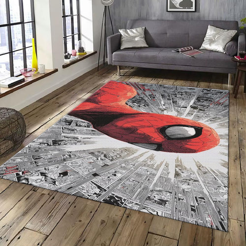 Classic Spider-Man Rug, Red Mask Marvel Comics Fan Art Peter