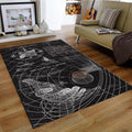 Sci-fi Schematic Rug, Black and White