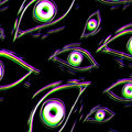 Psychedelic Eye Rug, Trippy Glitch Art