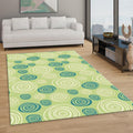 Mid-Century Modern Rug, Green and Teal