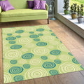 Mid-Century Modern Rug, Green and Teal