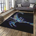 Neon Scorpion Rug, Glowing Art Style