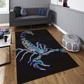Neon Scorpion Rug, Glowing Art Style