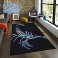 Neon Scorpion Rug, Glowing Art Style